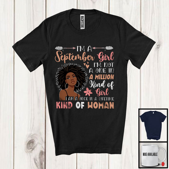 MacnyStore - I'm A September Girl Once In A Lifetime; Lovely Birthday African Afro Women; Black Family Group T-Shirt