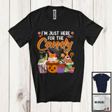 MacnyStore - I'm Just Here For The Candy, Humorous Halloween Costume Trick Or Treat, Candy Pumpkin Lover T-Shirt