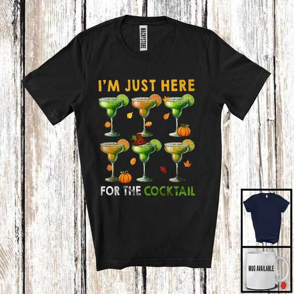 MacnyStore - I'm Just Here For The Cocktail; Humorous Thanksgiving Pilgrim Drinking Drunker; Family Group T-Shirt