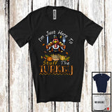 MacnyStore - I'm Just Here To Stuff The Turkey, Humorous Thanksgiving Turkey Eating Pumpkin Pie, Dinner Family T-Shirt