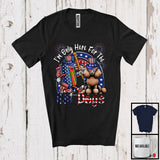 MacnyStore - I'm Only Here For The Hot Dogs, Lovely 4th Of July American Flag Poodle Owner, Patriotic T-Shirt