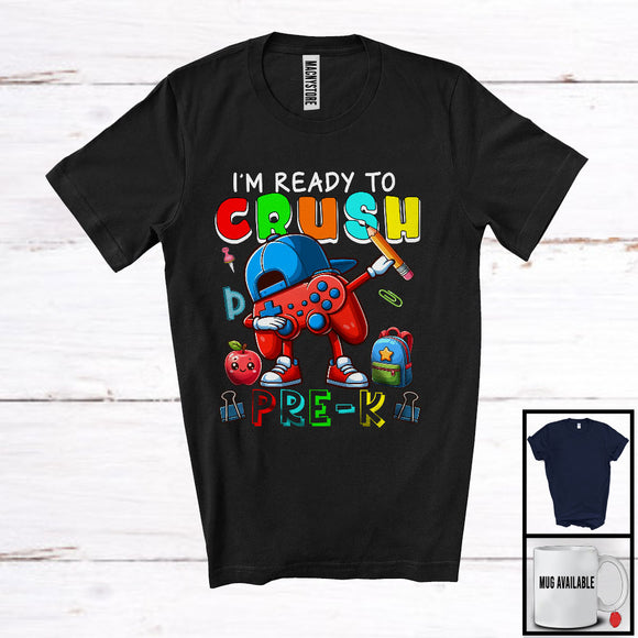 MacnyStore - I'm Ready To Crush Pre-K, Lovely Back To School Dabbing Game Controller, Gamer Gaming T-Shirt