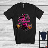 MacnyStore - I'm Survivor; Lovely Halloween Breast Cancer Awareness Witch; Pink Ribbon Leopard Candy T-Shirt
