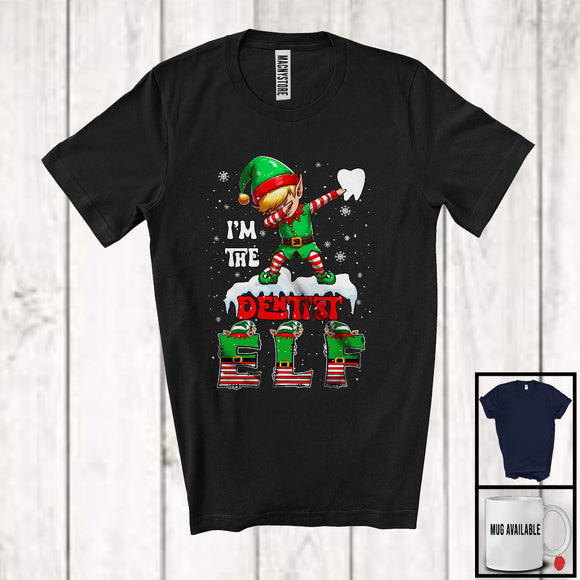 MacnyStore - I'm The Dentist ELF; Wonderful Christmas Dabbing ELF Snowing Around; Family Group T-Shirt