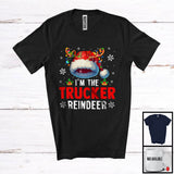 MacnyStore - I'm The Trucker Reindeer; Amazing Christmas Santa Reindeer Snow; Proud Careers Jobs T-Shirt