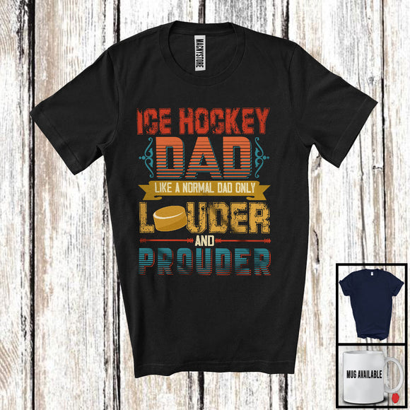 MacnyStore - Ice Hockey Dad Definition Only Louder And Prouder, Awesome Father's Day Vintage, Sport Player T-Shirt