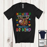 MacnyStore - In A World Where You Can Be Anything Be Kind, Lovely Autism Awareness Sloth, Puzzle Pieces T-Shirt
