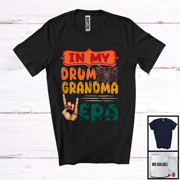 MacnyStore - In My Drum Grandma ERA, Proud Mother's Day Rock Music Hand, Musical Instruments Family T-Shirt