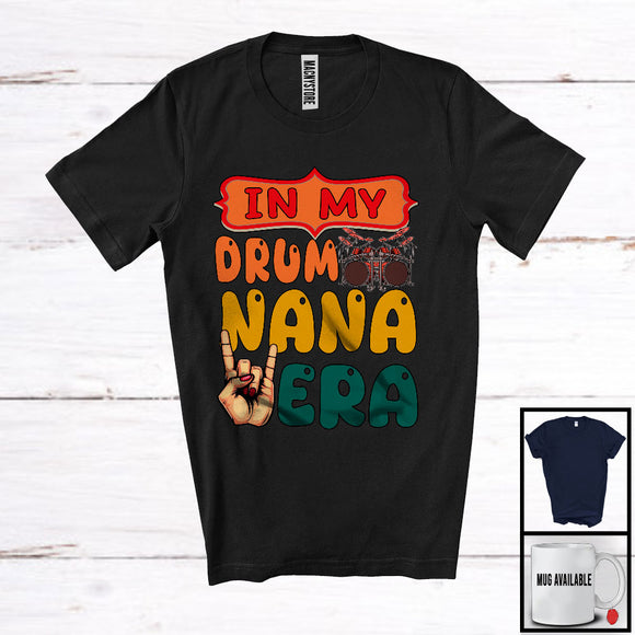 MacnyStore - In My Drum Nana ERA, Proud Mother's Day Rock Music Hand, Musical Instruments Family T-Shirt
