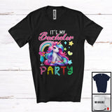 MacnyStore - It's My Bachelor Party, Colorful Bachelor Party Unicorn Lover, Rainbow Matching Team T-Shirt