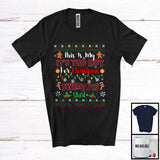 MacnyStore - It's Too Hot For Christmas Sweaters Shirt; Amazing X-mas Lights Red Plaid; Sweater Family T-Shirt