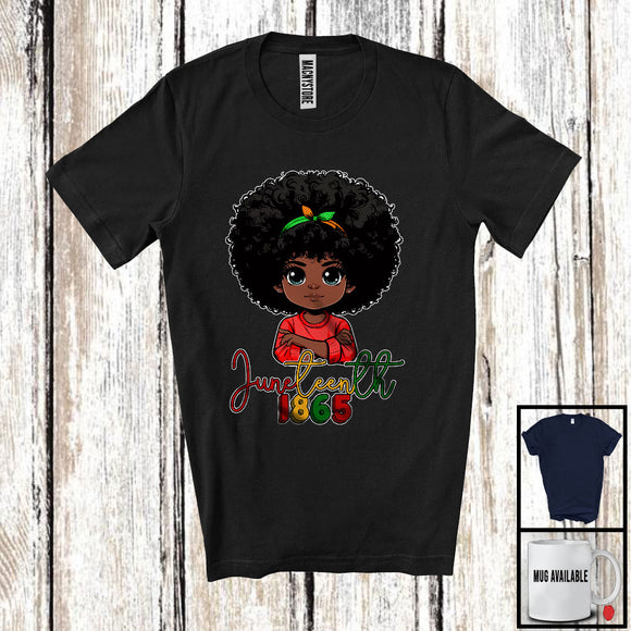 MacnyStore - Juneteenth 1865, Adorable Black History Month Afro Girls, African American Proud Family Group T-Shirt