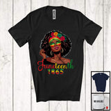 MacnyStore - Juneteenth 1865, Proud African American Afro Girl Women, Black History Melanin Family Group T-Shirt