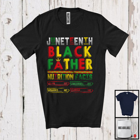 MacnyStore - Juneteenth Black Father Nutrition Facts, Proud Black Melanin African, Father's Day Afro Family T-Shirt