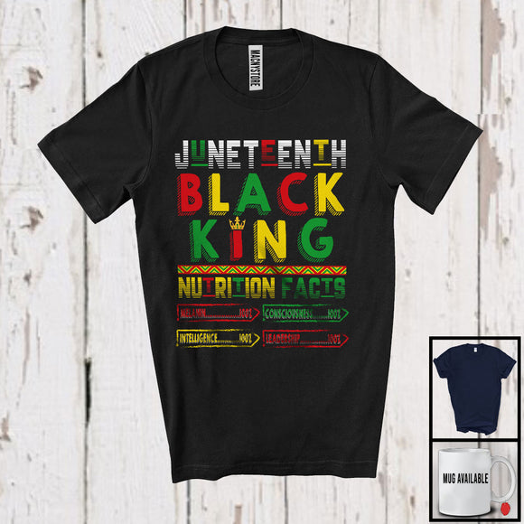 MacnyStore - Juneteenth Black King Nutrition Facts, Proud Black Melanin African, Father's Day Afro Family T-Shirt