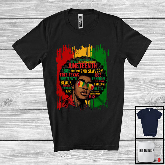 MacnyStore - Juneteenth, Cool Vintage Black History Month Afro African American Boy Men, Black Proud Lover T-Shirt