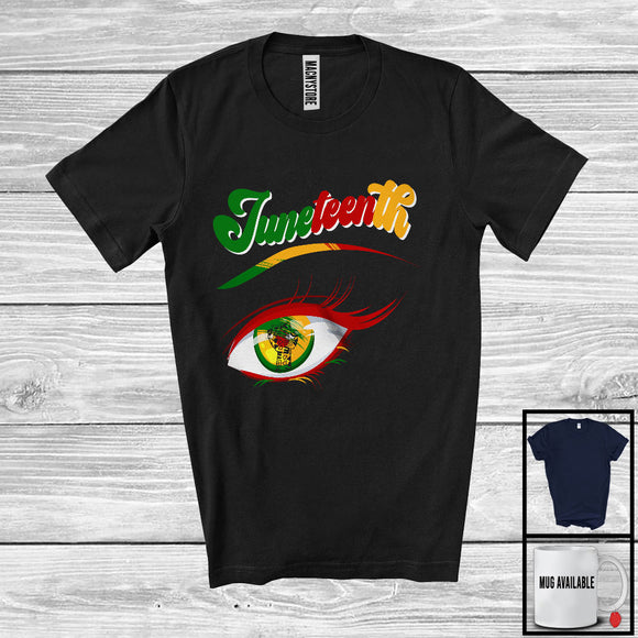 MacnyStore - Juneteenth, Proud Black History Month Juneteenth Black Afro Eye, African American Proud T-Shirt