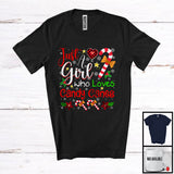 MacnyStore - Just A Girl Who Loves Candy Canes; Adorable Christmas Candy Cane; X-mas Family Friends Group T-Shirt