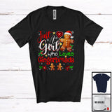 MacnyStore - Just A Girl Who Loves Gingerbreads; Adorable Christmas Gingerbread; X-mas Family Friends Group T-Shirt