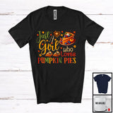 MacnyStore - Just A Girl Who Loves Pumpkin Pies; Lovely Thanksgiving Autumn Leaf Heart; Family Friends T-Shirt