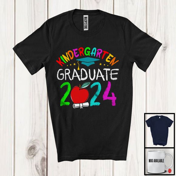 MacnyStore - Kindergarten Graduate 2024, Colorful Last Day Of School Graduation, Students Teacher Group T-Shirt