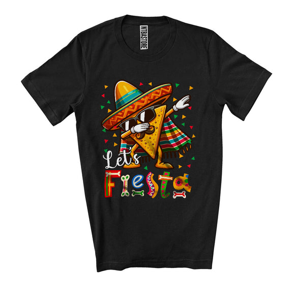 MacnyStore - Let's Fiesta, Joyful Cinco De Mayo Dabbing Nacho Sunglasses, Sombrero Mexican Group T-Shirt
