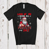 MacnyStore - Look at Me Being All Festive and Shit Red; Amazing Christmas Angry Santa Red Plaid; Family Group T-Shirt