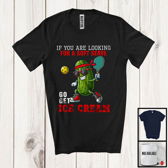 MacnyStore - Looking For A Soft Serve Get Ice Cream; Sarcastic Christmas Pickle Sunglasses; Pickle Ball Sport T-Shirt