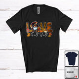 MacnyStore - Love Fall Y'all, Awesome Thanksgiving Fall Autumn Leaves Plaid Pumpkin Gnome, Family Group T-Shirt