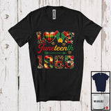 MacnyStore - Love Juneteenth 1865, Awesome Black History Afro Plaid Strong Hands, African American Freedom T-Shirt