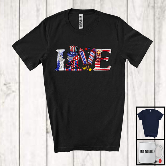 MacnyStore - Love, Amazing 4th Of July USA Flag Welder, Independence Day Firecrackers Proud Patriotic T-Shirt
