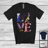 MacnyStore - Love, Proud 4th Of July Whippet American Flag Fireworks Firecrackers, Patriotic Group T-Shirt