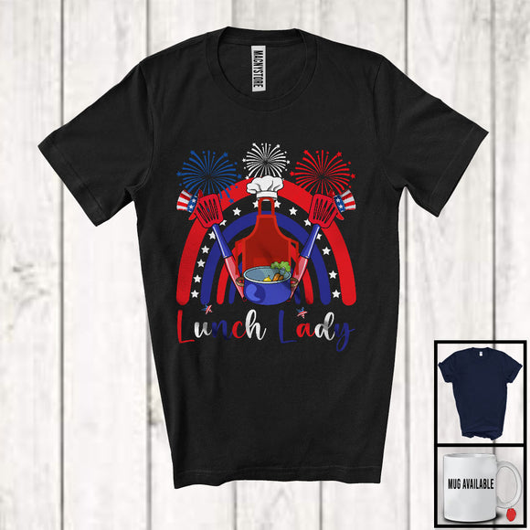 MacnyStore - Lunch Lady, Amazing 4th Of July American Flag Hat Rainbow Lover, Careers Patriotic Group T-Shirt
