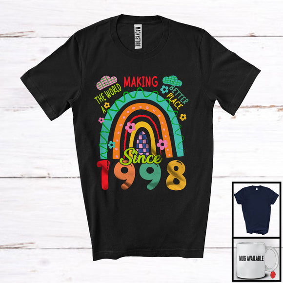 MacnyStore - Making The World A Better Place Since 1998, Lovely 26th Birthday Colorful Rainbow, Flowers T-Shirt