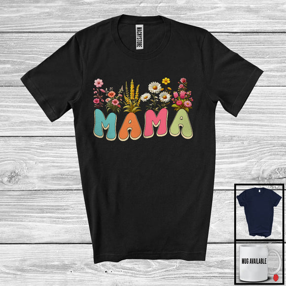 MacnyStore - Mama, Wonderful Mother's Day Floral Flowers, Gardening Lover Matching Family Group T-Shirt