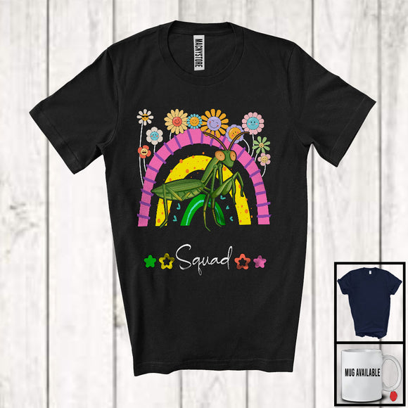 MacnyStore - Mantis Squad, Adorable Flowers Rainbow Animal Lover, Floral Matching Women Girls Group T-Shirt