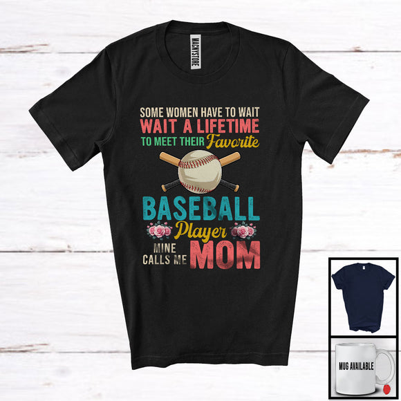 MacnyStore - Meet Their Favorite Baseball Player Mine Calls Me Mom, Proud Mother's Day Sport, Vintage Family T-Shirt