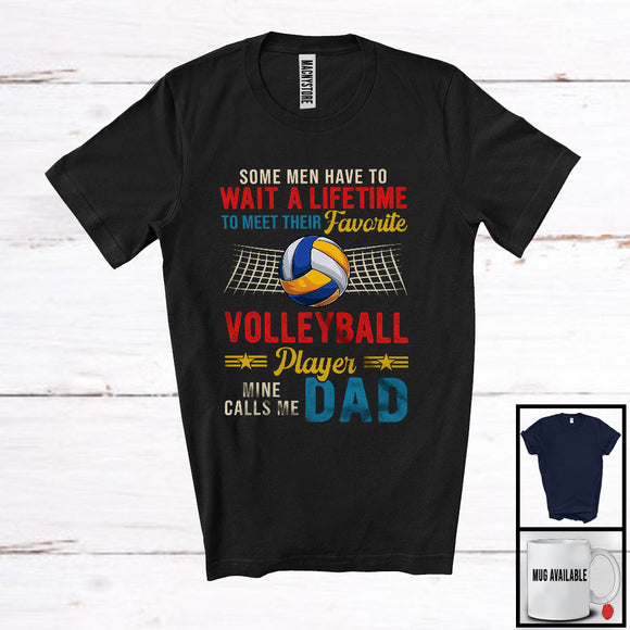 MacnyStore - Meet Their Favorite Volleyball Player Mine Calls Me Dad, Proud Father's Day Sport, Vintage Family T-Shirt