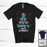 MacnyStore - Merry Ballmas; Awesome Christmas Lights Tree Volleyball; X-mas Santa Volleyball Sport Player T-Shirt