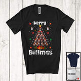 MacnyStore - Merry Bullmas; Wonderful Christmas Lights Santa Elf Bulldog X-mas Tree; Family Group T-Shirt