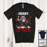 MacnyStore - Merry Catchmas; Awesome Christmas Snowing Santa Playing Softball; Catcher Sport Team T-Shirt