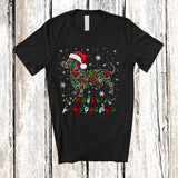 MacnyStore - Merry Christmas ASL; Adorable X-mas Dachshund Shape Plaid Paws; Sign Language Family T-Shirt