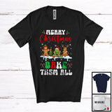 MacnyStore - Merry Christmas Bake Them All; Adorable Christmas Three Gingerbread Baker; Snowing Family T-Shirt