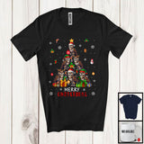 MacnyStore - Merry Christmas; Lovely Santa Reindeer Elf Owl X-mas Tree; Bird Owl Animal Lover T-Shirt