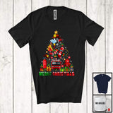 MacnyStore - Merry Christmas; Lovely Snowing Firefighter Equipments X-mas Tree Lights; Family Group T-Shirt