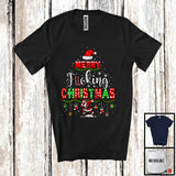 MacnyStore - Merry Fucking Christmas; Sarcastic Christmas Tree Santa Dabbing; Snowing Around Family T-Shirt