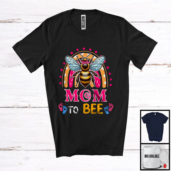 MacnyStore - Mom To Bee, Humorous Mother's Day Bee Rainbow, Pregnancy Announcement Beekeeper T-Shirt