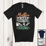 MacnyStore - Mother Wife Assistant Teacher Legend, Floral Mother's Day Assistant Teacher, Mom Family T-Shirt