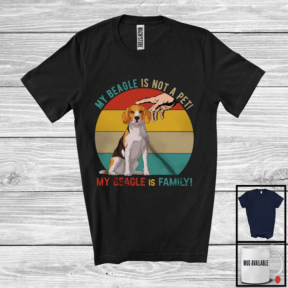 MacnyStore - My Beagle Is Family, Lovely Vintage Retro Beagle Owner Lover, Matching Family Group T-Shirt