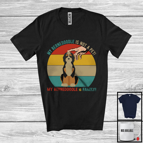 MacnyStore - My Bernedoodle Is Family, Lovely Vintage Retro Bernedoodle Owner Lover, Matching Family Group T-Shirt